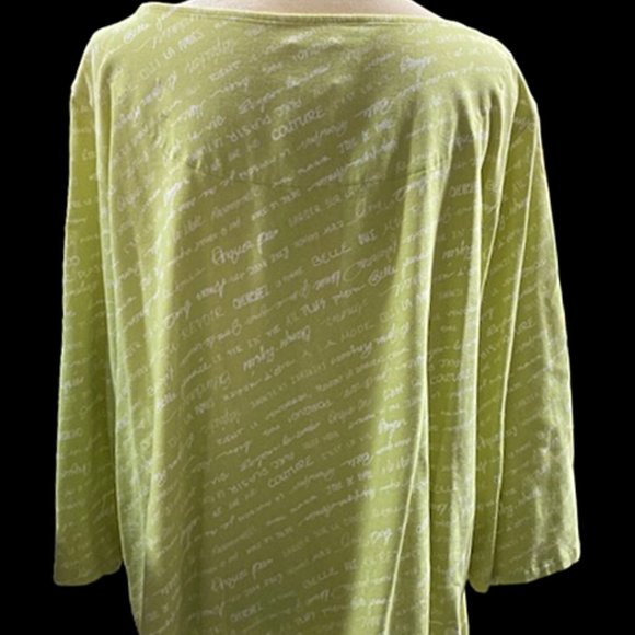 Ruby Rd Woman 3X Lime Green Top - Picture 4 of 10